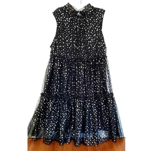 Popsugar sheer sleeveless dress juniors size large‎ black and gold - Picture 1 of 5